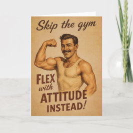 Sla de sportschool over Oude poster | Retro fitnes Kaart