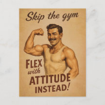 Sla de sportschool over vintage poster | Retro fit