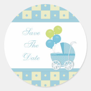 Sla de Stickers van het Baby shower Datum op