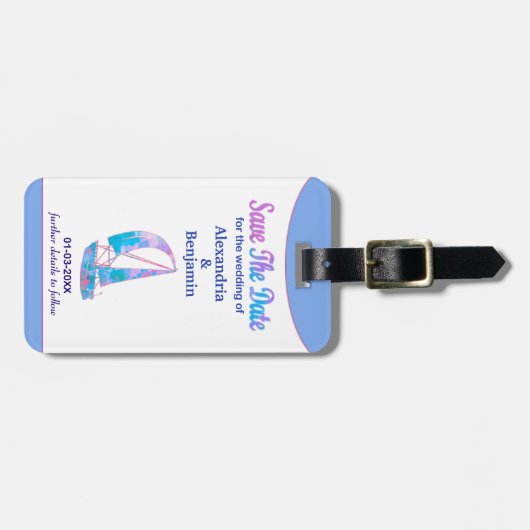 Sla de Tropische Ocean op de datum van het huwelij Bagagelabel (Voorkant horizontaal)