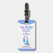 Sla de Tropische Ocean op de datum van het huwelij Bagagelabel (Voorkant verticaal)