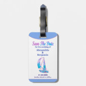 Sla de Tropische Ocean op de datum van het huwelij Bagagelabel (Achterkant verticaal)