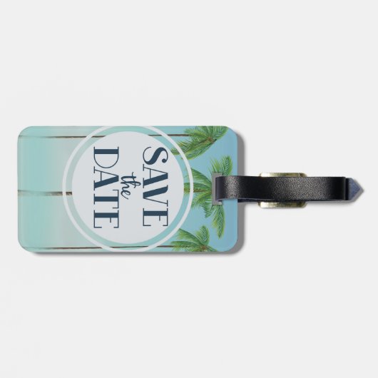 Sla de  tropische palmen op bagagelabel (Achterkant horizontaal)