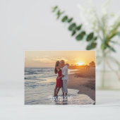 Sla de trouwfoto op aankondigingskaart (Staand voorkant)