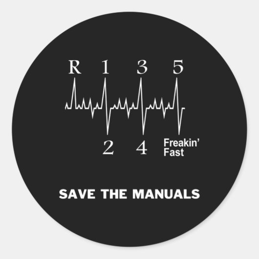 Sla de UALS Stick Shift Car op Ronde Sticker (Voorkant)