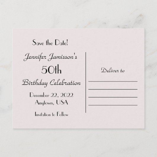 Sla de uitnodiging van de 50e verjaardag van de pa (Achterkant)