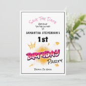 Sla de uitnodiging van de Birthday Party van het m (Staand voorkant)