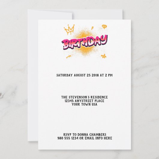 Sla de uitnodiging van de Birthday Party van het m (Achterkant)