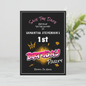 Sla de uitnodiging van de Birthday Party van het m (Staand voorkant)