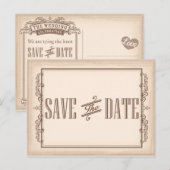 Sla de Vintage Datum op Aankondigingskaart (Voorkant / Achterkant)