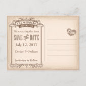 Sla de Vintage Datum op Aankondigingskaart (Achterkant)