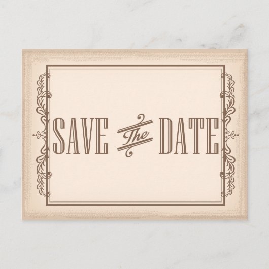 Sla de Vintage Datum op Aankondigingskaart (Voorkant)