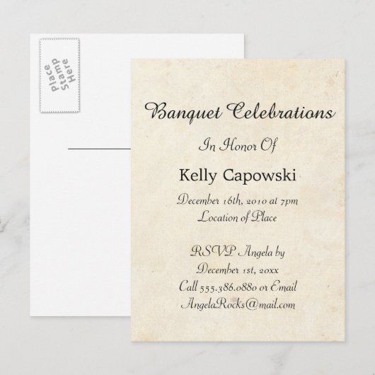 Sla de Vintage Datum op Aankondigingskaart (Voorkant / Achterkant)