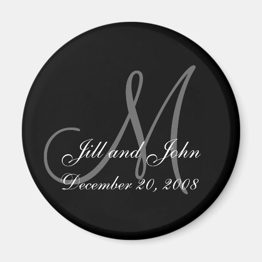 Sla de voornamen en Initialen van de datummagneet Magneet (Voorkant)