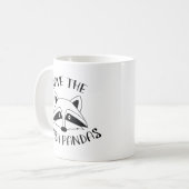 Sla de vuilnisbak op koffiemok (Voorkant links)