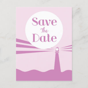 Sla de  vuurtoren van het huwelijk Date Wedding op Briefkaart