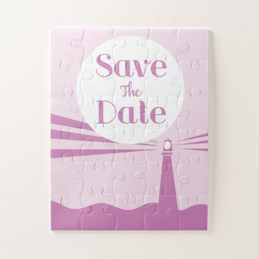 Sla de vuurtoren van het huwelijk Date Wedding op Legpuzzel (Verticaal)
