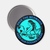 Sla de zeemeerminnen op Houd onze oceanen schoon © Magneet (Voorkant / Achterkant)