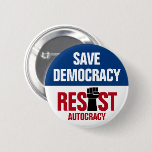 Sla democratie weerstaut autocraat - Anti Trump Ronde Button 5,7 Cm