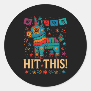 Sla deze grappige cinco de mayo piñata Mexicaanse Ronde Sticker