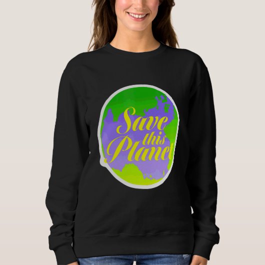 Sla deze planeet activist hippies 70s trui (Voorkant)