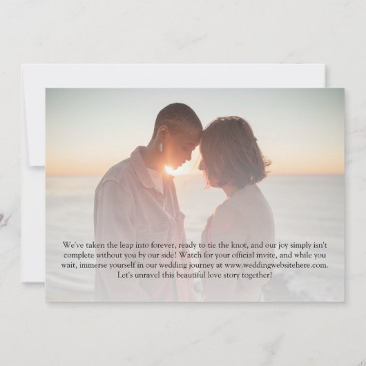 Sla deze speciale dag moderne foto op save the date (Achterkant)