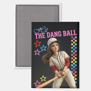 Sla Die Ballen Lekker In Grappige Honkbal Moeder P Magneet