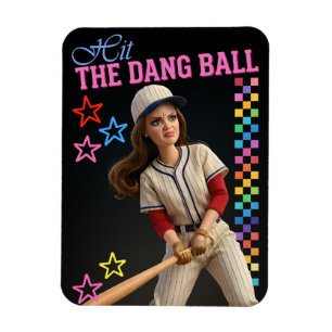 Sla Die Ballen Maar Raak Grappige Honkbal Moeder P Magneet