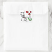 Sla die staart vierkante sticker (Tas)