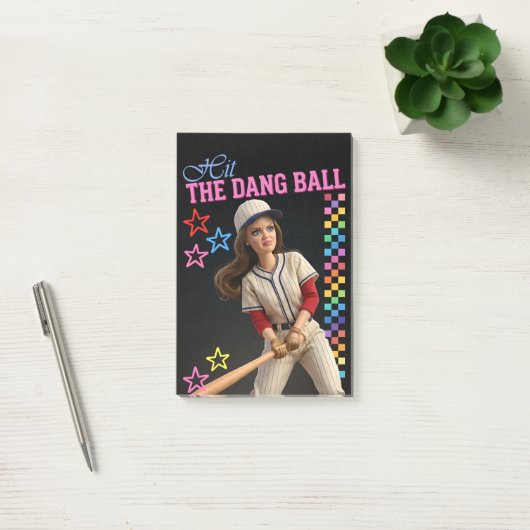 Sla Die Verdomde Bal Funny Baseball Moeder Poppeng Post-it® Notes (Kantoor)