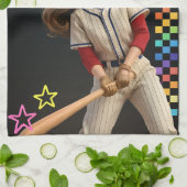 Sla Die Verduivelde Bal Funny Baseball Moeder Popp Theedoek (Gevouwen)
