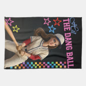 Sla Die Verduivelde Bal Funny Baseball Moeder Popp Theedoek (Horizontaal)