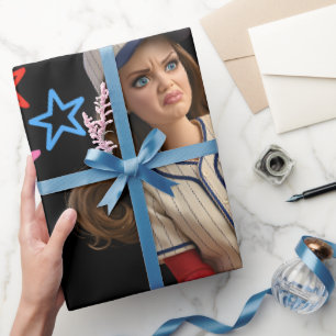 Sla Die Verduivelde Bal Funny Honkbal Moeder Pop G Cadeaupapier