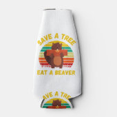 Sla een boom op Eet een Bever Grappige Bever Pun A Flesjeskoeler (Voorkant)
