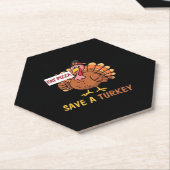 Sla een kalkoen Eet Pizza Funny Thanksgiving Class Kartonnen Onderzetters (Schuin)