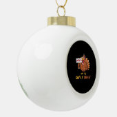 Sla een kalkoen Eet Pizza Funny Thanksgiving Class Keramische Bal Ornament (Links)