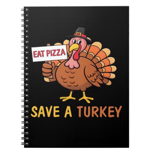Sla een kalkoen Eet Pizza Funny Thanksgiving Class Notitieboek (Voorkant)
