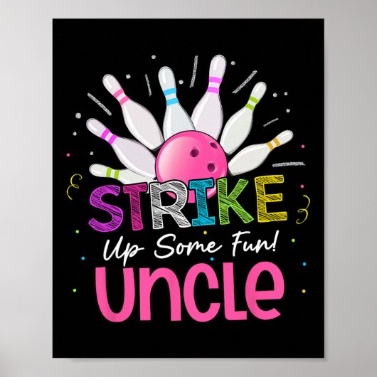 Sla een leuke oom van de verjaardagsmeisjesschaal poster (Voorkant)