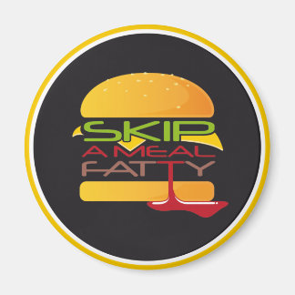 Sla een maaltijd vette koelkast magneet over