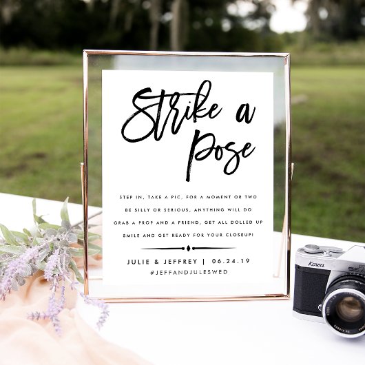 Sla een pose | Huwelijksfotohokje Poster