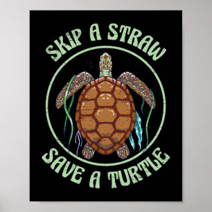 Sla een riem op, sla een schildpad Zee op Shell Lo Poster