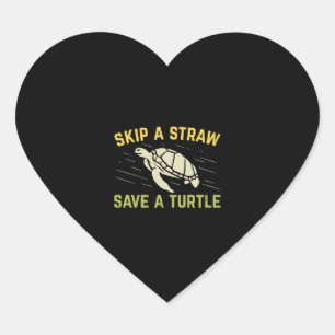 Sla een riem over en sla een schildpad op hart sticker