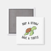 Sla een riem over en sla een schildpad op. magneet (Voorkant / Achterkant)