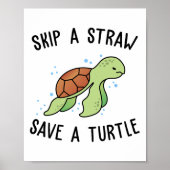 Sla een riem over en sla een schildpad op. poster (Voorkant)
