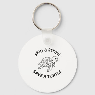Sla een rietje over Red een Schildpad Kopie Kopie Sleutelhanger