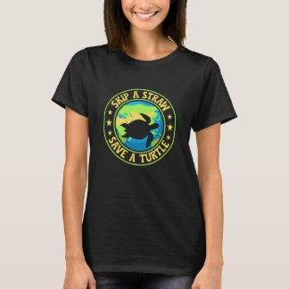 Sla een Rietje Over Sla een Schildpad - Eco Bewust T-shirt