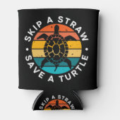 Sla een Rietje Over Spaar een Schildpad Blikjeskoeler (Voorkant)