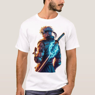 Sla eerst. Verbrand helderder." Cyberpunk Anime Fi T-shirt