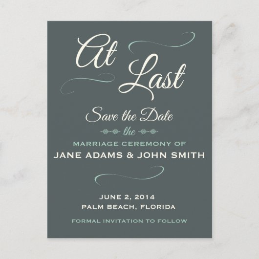 Sla eindelijk het datum Briefkaart op (Voorkant)