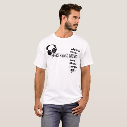 Sla elektronische muziek op t-shirt (Voorkant volledig)